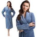 Szlafrok damski 371 XL welurowy niebieski Luna