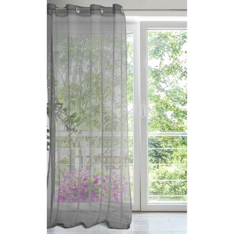 Firana 140x250 Anika siatka srebrna gotowa na przelotkach Eurofirany Firana 140x250 Anika siatka srebrna gotowa na przelotkach Eurofirany