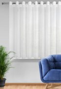 Firana 300x150 Rebecca biała na przelotkach wzór poziomy Eurofirany