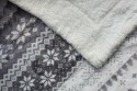 Koc Sherpa 150x200 Christmas szary płatki śniegu z mikrofibry SH25 Koc Sherpa 150x200 Christmas szary płatki śniegu z mikrofibry SH25