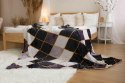 Koc Sherpa 150x200 szary czarny geometria z mikrofibry baranek SH25