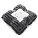 Koc narzuta 70x160 Soft stalowy z mikrofibry prążki na fotel D91 Koc narzuta 70x160 Soft stalowy z mikrofibry prążki na fotel D91