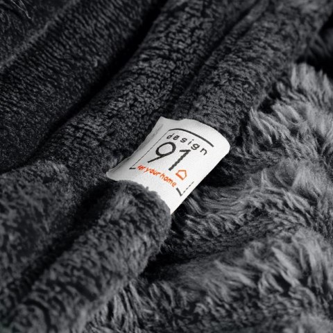 Koc narzuta 70x160 Soft stalowy z mikrofibry prążki na fotel D91 Koc narzuta 70x160 Soft stalowy z mikrofibry prążki na fotel D91