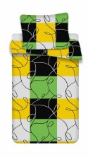 Komplet pościeli 4 szt. 140x200-2szt 70x90 - 2szt.Krata limionkowa czarna z mikrofibry PB25
