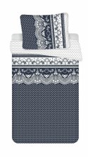 Komplet pościeli 4 szt. 140x200-2szt 70x90 - 2szt.Ornamenty niebieska biala z mikrofibry PB25