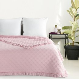 Narzuta Vanesa 170x210 pudrowa różowa z falbanką Eurofirany