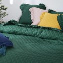 Narzuta z falbanką 200x220 Ruffy zielona butelkowa falbanka romby glamour dekoracyjna Narzuta z falbanką 200x220 Ruffy zielona butelkowa falbanka romby glamour dekoracyjna
