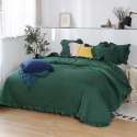 Narzuta z falbanką 200x220 Ruffy zielona butelkowa falbanka romby glamour dekoracyjna Narzuta z falbanką 200x220 Ruffy zielona butelkowa falbanka romby glamour dekoracyjna