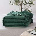Narzuta z falbanką 200x220 Ruffy zielona butelkowa falbanka romby glamour dekoracyjna Narzuta z falbanką 200x220 Ruffy zielona butelkowa falbanka romby glamour dekoracyjna