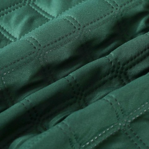 Narzuta z falbanką 200x220 Ruffy zielona butelkowa falbanka romby glamour dekoracyjna Narzuta z falbanką 200x220 Ruffy zielona butelkowa falbanka romby glamour dekoracyjna