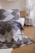 Pościel bawełniana 140x200 Geometria szara poszewka 70x90 B25