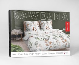 Pościel bawełniana 180x200 biała beżowa zielona kwiaty 4572 B bawełna 16