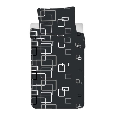 Pościel bawełniana 220x200 Gemetria czarna szara poszewki 70x90 B25 Pościel bawełniana 220x200 Gemetria czarna szara poszewki 70x90 B25