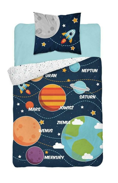 Pościel świecąca w ciemności 140x200 Kosmos planety gwiazdy bawełniana 3038 A 4715 Pościel świecąca w ciemności 140x200 Kosmos planety gwiazdy bawełniana 3038 A 4715