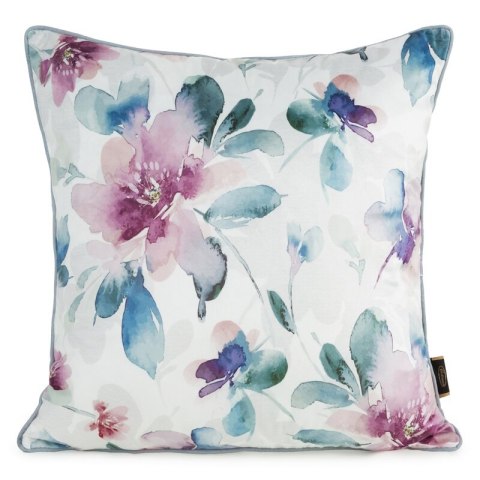 Poszewka dekoracyjna 45x45 Velvet 154 biała turkusowa kwiaty welurowa Eurofirany Poszewka dekoracyjna 45x45 Velvet 154 biała turkusowa kwiaty welurowa Eurofirany