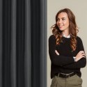 Zasłona 140x270 Rita czarna gotowa na taśmie żabki tunel agrafki Eurofirany Zasłona 140x270 Rita czarna gotowa na taśmie żabki tunel agrafki Eurofirany