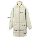Bluza wełniana merynos Hoodie beżowa z kapturem i dużą kieszenią Uniwersalna Bluza wełniana merynos Hoodie beżowa z kapturem i dużą kieszenią Uniwersalna