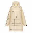 Bluza wełniana merynos Hoodie beżowa z kapturem i dużą kieszenią Uniwersalna Bluza wełniana merynos Hoodie beżowa z kapturem i dużą kieszenią Uniwersalna
