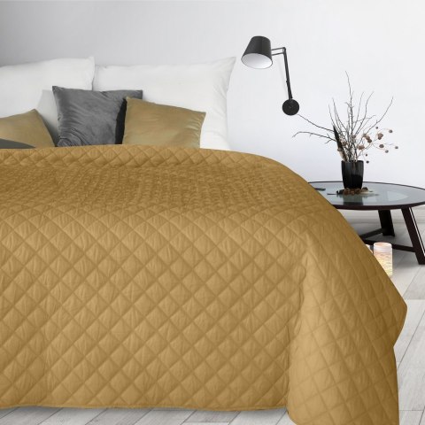 Narzuta dekoracyjna 170x210 Alara 3 musztardowa wzór geometryczny w romby