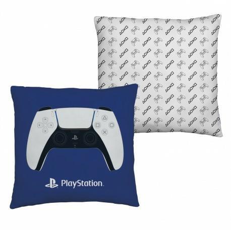 Poduszka dziecięca 40x40 PlayStation granatowa dla gracza dwustronna Halantex