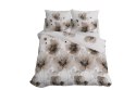 Pościel satynowa 160x200 4817 D kremowa beżowa jasna kwiaty Home Satin 59