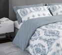 Pościel satynowa 220x200 Pure Sateen 013 biała niebieska ornamenty Faro Pościel satynowa 220x200 Pure Sateen 013 biała niebieska ornamenty Faro