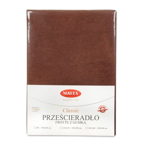 Prześcieradło frotte z gumką 220x200 czekoladowe 18 Classic Prześcieradło frotte z gumką 220x200 czekoladowe 18 Classic