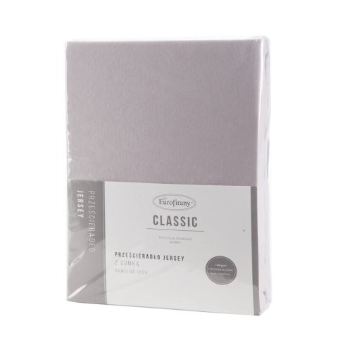 Prześcieradło jersey 3 z gumką 240x220 szare na wysoki materac 30 cm 140 g/m2 Eurofirany
