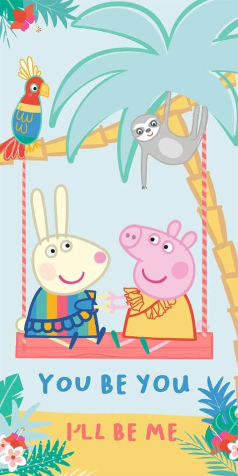 Ręcznik plażowy 70x140 Świna Peppa na huśtawce Halantex Ręcznik plażowy 70x140 Świna Peppa na huśtawce Halantex