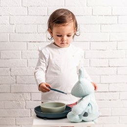 Zestaw naczyń silikonowych 4 szt. ze śliniakiem zielony Nattou