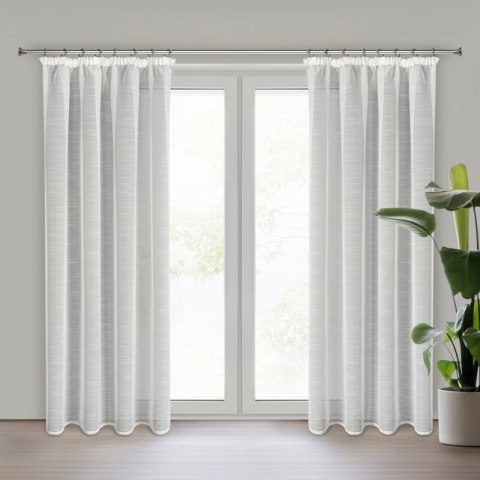 Firana 140x250 Bill 1 naturalna o strukturze drobnego deszczyku gotowa na przelotkach/taśmie Eurofirany Firana 140x250 Bill 1 naturalna o strukturze drobnego deszczyku gotowa na przelotkach/taśmie Eurofirany