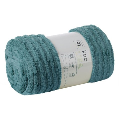 Koc narzuta z mikrofibry 150x200 miętowy miękki Lisa z wytłaczanym wzorem pasów D91 Koc narzuta z mikrofibry 150x200 miętowy miękki Lisa z wytłaczanym wzorem pasów D91