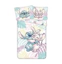 Pościel bawełniana 140x200 Lilo i Stitch liście pastelowa kolorowa poszewka 70x90 JF24
