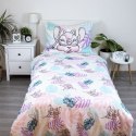Pościel bawełniana 140x200 Lilo i Stitch liście pastelowa kolorowa poszewka 70x90 JF24