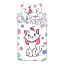 Pościel bawełniana 140x200 Marie Cat kot biała kolorowa poszewka 70x90 JF 02
