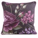 Poszewka dekoracyjna 45x45 Velvet 04 fioletowa zielona kwiaty welurowa Eurofirany