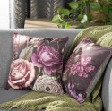 Poszewka dekoracyjna 45x45 Velvet 04 fioletowa zielona kwiaty welurowa Eurofirany