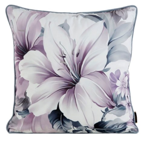 Poszewka dekoracyjna 45x45 Velvet 122 kremowa fioletowa ze wzorem kwiatowym welurowa Eurofirany Poszewka dekoracyjna 45x45 Velvet 122 kremowa fioletowa ze wzorem kwiatowym welurowa Eurofirany