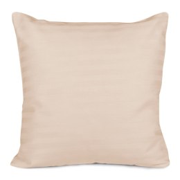 Poszewka satynowa 40x40 capuccino pasy jednobarwna Cizgili adamaszkowa