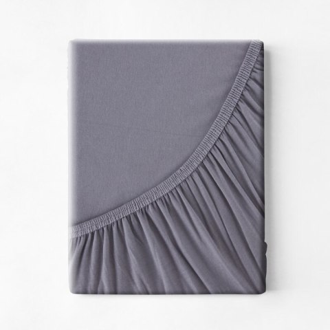 Prześcieradło jersey 3 z gumką 220x200 stalowe na wysoki materac 30 cm 140 g/m2 Eurofirany Prześcieradło jersey 3 z gumką 220x200 stalowe na wysoki materac 30 cm 140 g/m2 Eurofirany