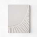 Prześcieradło jersey 3 z gumką 90x200 kremowe na wysoki materac 25 cm 140 g/m2 Eurofirany