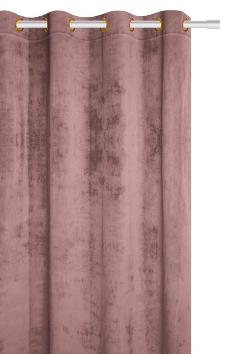 Zasłona gotowa 140x250 pudrowa różowa na przelotkach Soft welurowa Zasłona gotowa 140x250 pudrowa różowa na przelotkach Soft welurowa