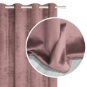 Zasłona gotowa 140x250 pudrowa różowa na przelotkach Soft welurowa Zasłona gotowa 140x250 pudrowa różowa na przelotkach Soft welurowa