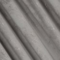 Zasłona gotowa Nadia 140x300 srebrna ze złotym nadrukiem welwetowa na taśmie Eurofirany