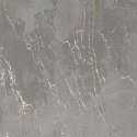 Zasłona gotowa Nadia 140x300 srebrna ze złotym nadrukiem welwetowa na taśmie Eurofirany