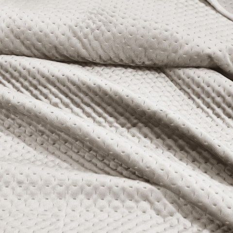 Narzuta welurowa 200x220 Maya beżowa jasna geometryczna krzyżyki I24 Narzuta welurowa 200x220 Maya beżowa jasna geometryczna krzyżyki I24