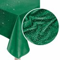 Obrus dekoracyjny 140x220 Shiny zielony butelkowy welurowy z kryształkami
