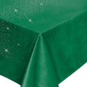 Obrus dekoracyjny 140x220 Shiny zielony butelkowy welurowy z kryształkami