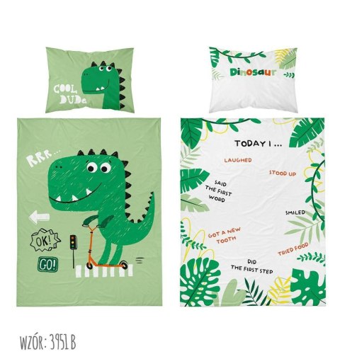 Pościel bambusowa 100x135 3951 B Dinozaur zielona biała mam już tyle miesięcy i dni poszewka 40x60 dziecięca Bambus 103 Pościel bambusowa 100x135 3951 B Dinozaur zielona biała mam już tyle miesięcy i dni poszewka 40x60 dziecięca Bambus 103