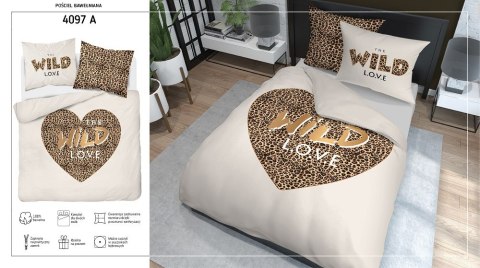 Pościel bawełniana 220x200 Wild love pantera beżowa 4097 A 2 poszewki 70x80 Holland 129 Pościel bawełniana 220x200 Wild love pantera beżowa 4097 A 2 poszewki 70x80 Holland 129